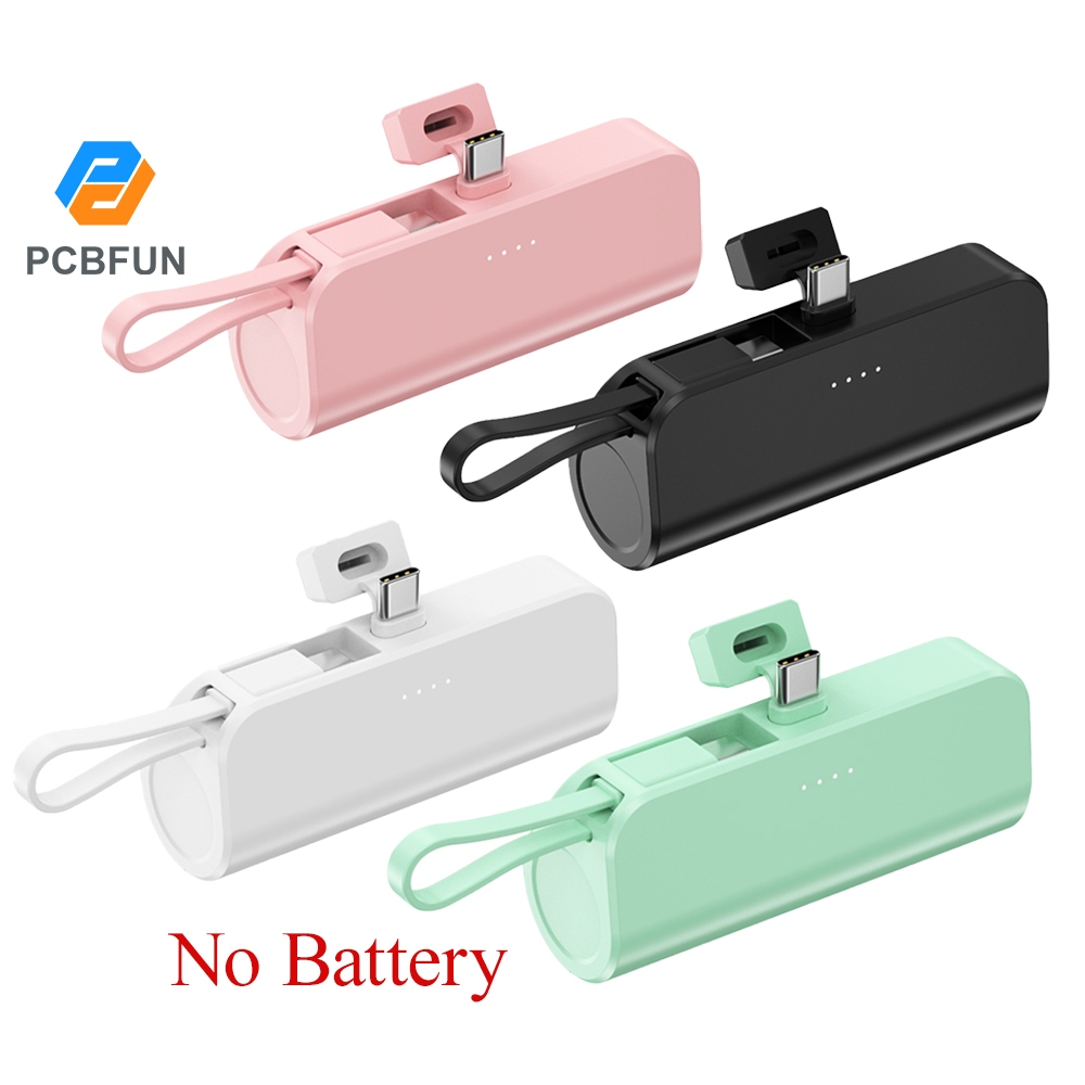 Pcbfun ไม่มีการบัดกรี 1 เซลล์ 18650/21700 แบตเตอรี่ DIY สําหรับ Apple/Type-C ชาร์จ Power Case (แบตเตอรี่สํารอง)