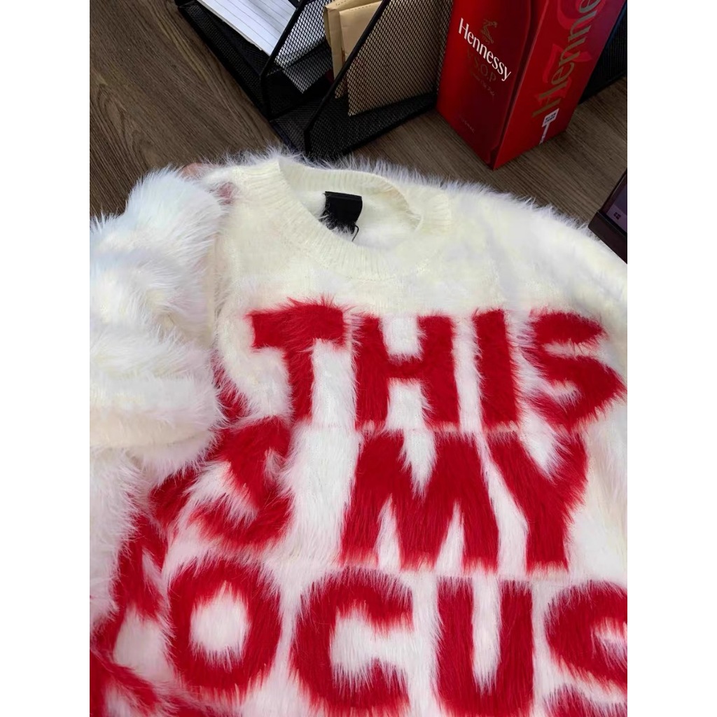 เสื้อถักขนสัตว์ขนมิงค์สไตล์วินเทจ Cozy สําหรับฤดูใบไม้ร่วงและฤดูหนาว