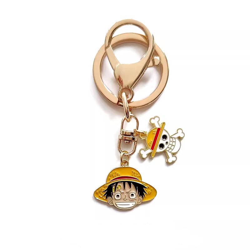 การ์ตูนโลหะผสมพวงกุญแจ One Piece Creative Roadster Long Shan Zhi พวงกุญแจจี้ของขวัญ Key แหวนพร้อมสต็อก