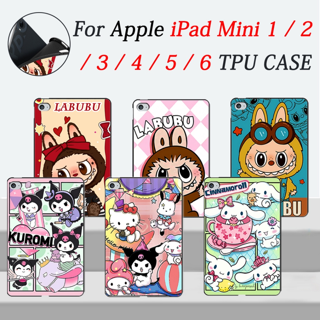 สําหรับ Apple iPad mini 1 2 3 4 5 6 8.3 นิ้ว 7.9 นิ้วการ์ตูนน่ารักคุณภาพสูง Soft TPU Drop Resistance Case