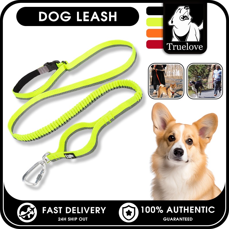 TRUELOVE 2 ใน 1 สัตว์เลี้ยงแฮนด์ฟรีสายจูงสุนัขที่มีแถบสะท้อนแสงมัลติฟังก์ชั่ยืดเชือกลากสําหรับปีนเขาวิ่งเดิน