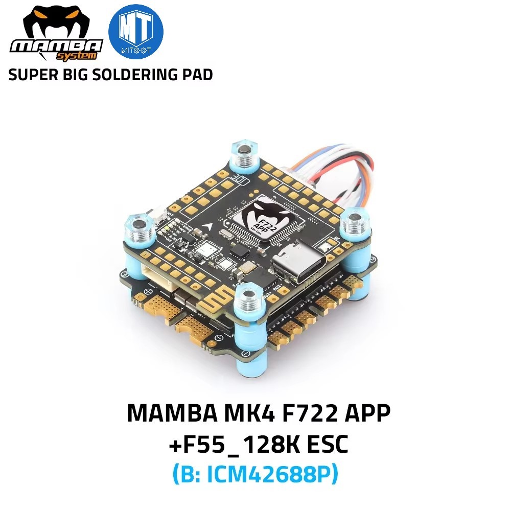 Diatone MAMBA F722 APP MK4 WIFI/DJI Flight Controller Stack F7 45A/55A/65A 128K BLHeli32 ESC 6S 4in1
