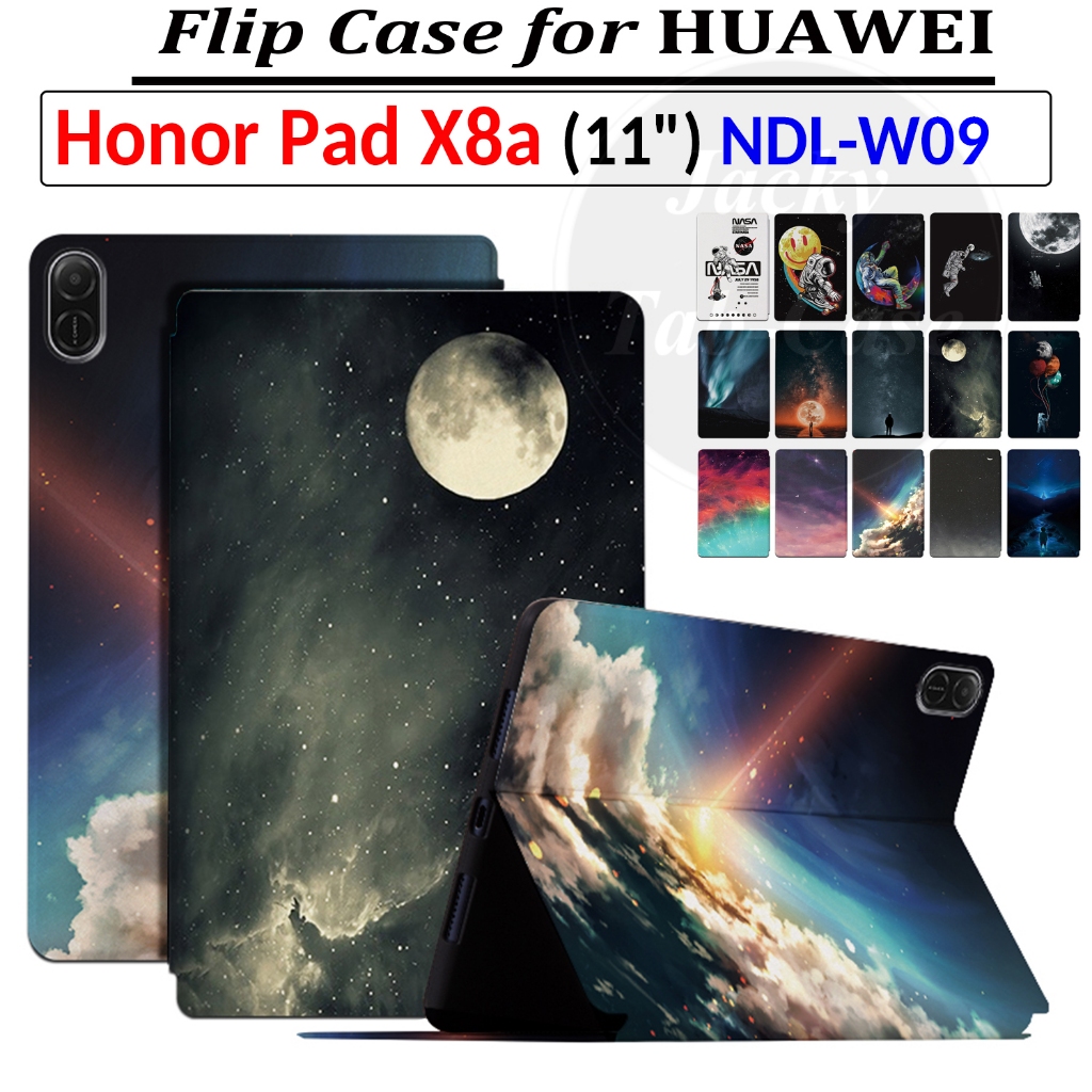 สําหรับ HONOR Pad X8A แท็บเล็ต 11 นิ้ว NDL-W09 NDL-L09 Marble/Sky สไตล์ PU หนังขาตั้งฝาครอบ