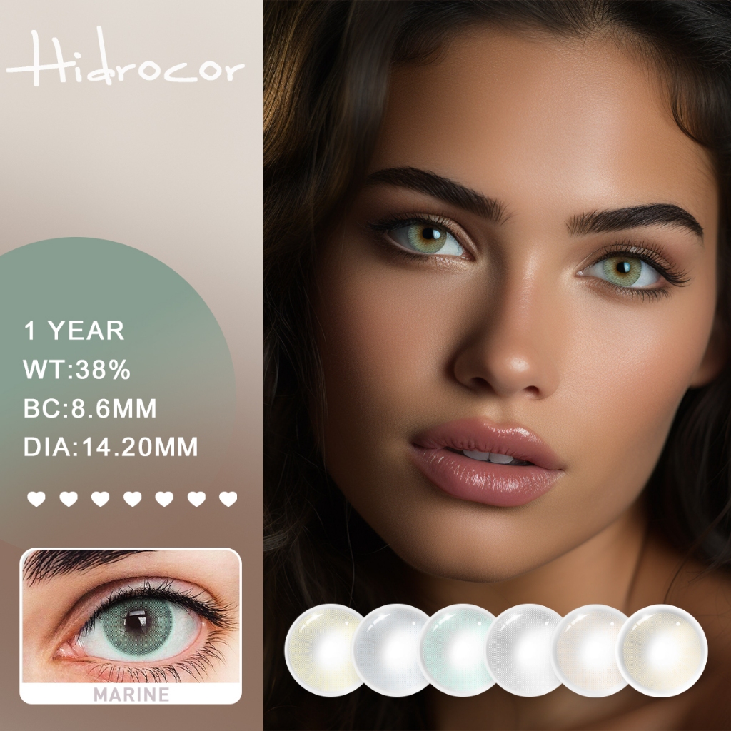 Kikicolor Hidrocor Ocher Lcy สีเทาธรรมชาติคอนแทคเลนส์สีความงามรายปี Soft Eye คอนแทคเลนส์เลนส์สีสําหร