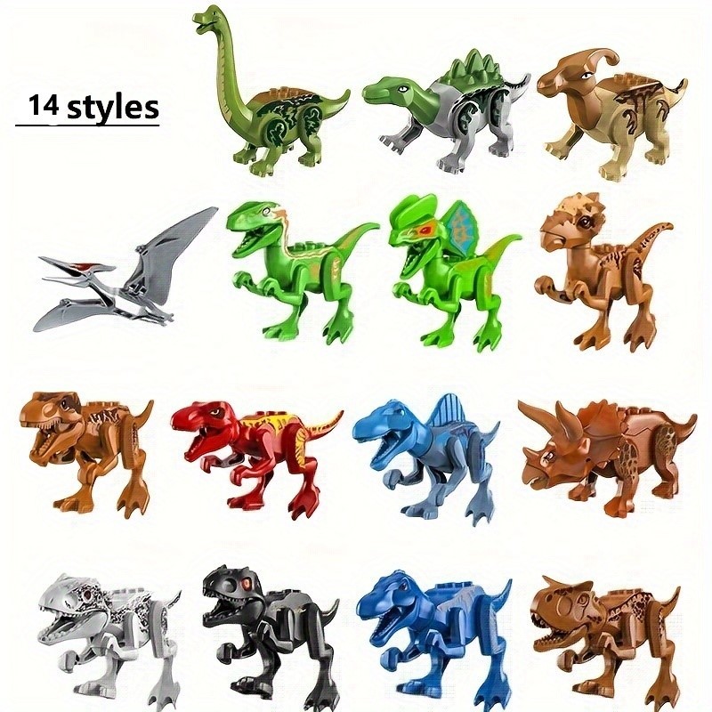 14 รูปแบบไดโนเสาร์อาคารบล็อก MOC ฉากจับคู่ประกอบปริศนาอาคารบล็อก Pterosaur Tyrannosaurus ไดโนเสาร์ยุคก่อนประวัติศาสตร์