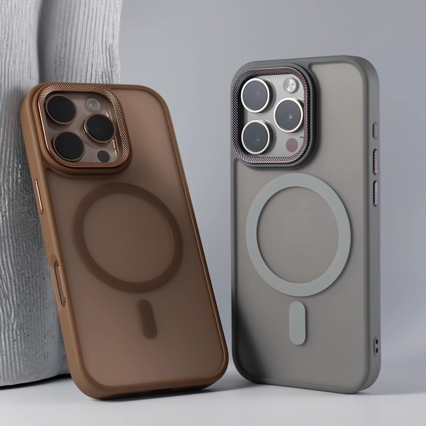 พื้นผิวเพชรเคลือบใหม่ 16 Pro Max เคสแม่เหล็กสีทองทะเลทรายเข้ากันได้กับ iPhone 15 14 13 12 11 Pro Max 14Plus 15Plus 16Plus 11Pro frosted shock- absorbing hard ฝาหลัง