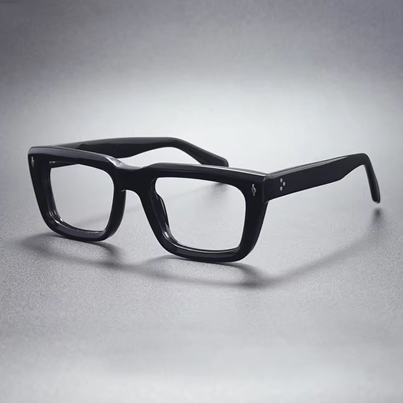 Thicken Acetate กรอบแว่นตาผู้ชายคุณภาพ Vintage Square Optical กรอบแว่นตา Retro แบรนด์หรูแว่นตา 882222