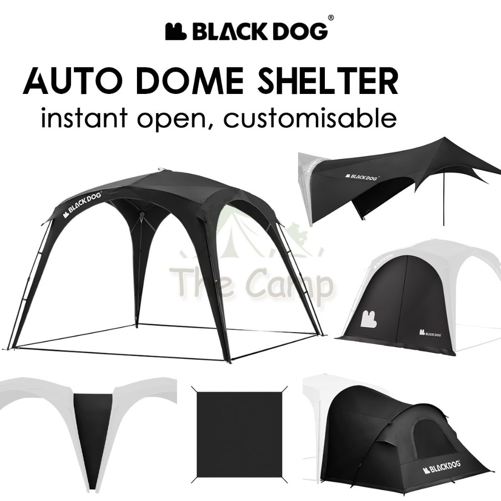 Blackdog Quick เปิดหลังคากลางแจ้งฤดูร้อน Camping Sun Protection ฟรีสร้างกันสาดไวนิลเต็นท์โดม