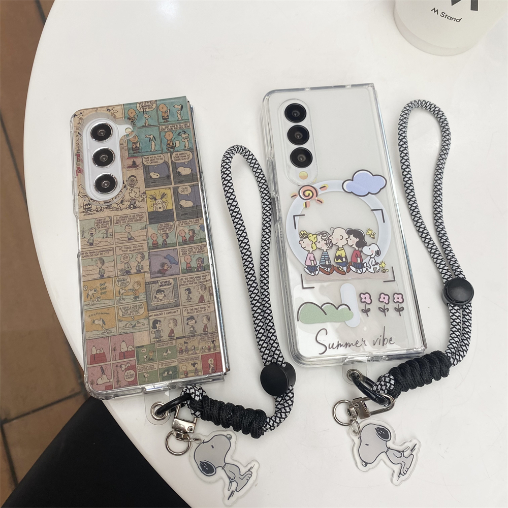 เคสโทรศัพท์มือถือ PC แม่เหล็กแรงสูง Snoopy Samsung Galaxy Z Fold 6 5 4 3