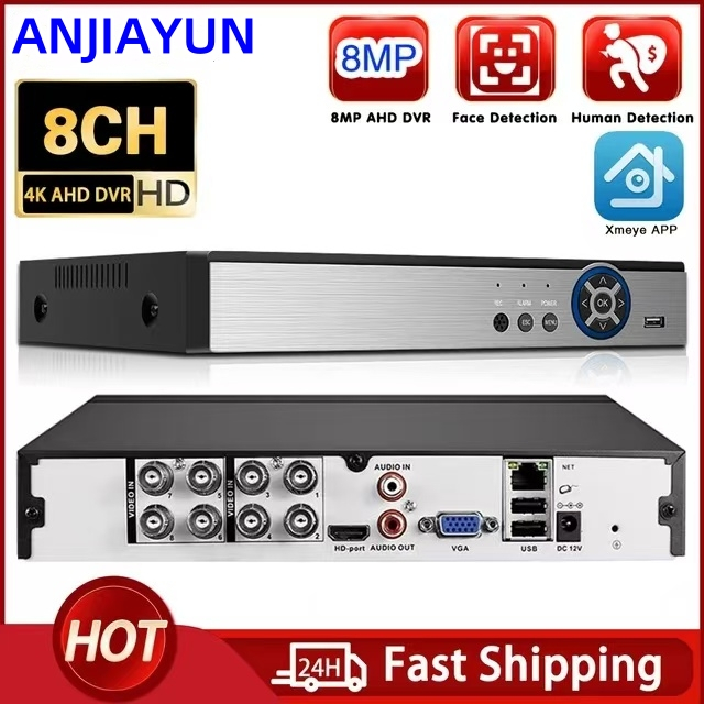 Face Human Detection WIFI P2P ดู 8CH AHD 4K เฝ้าระวัง DVR NVR 8 ช่อง 8MP สูงสุด 16CH 1080P Security 