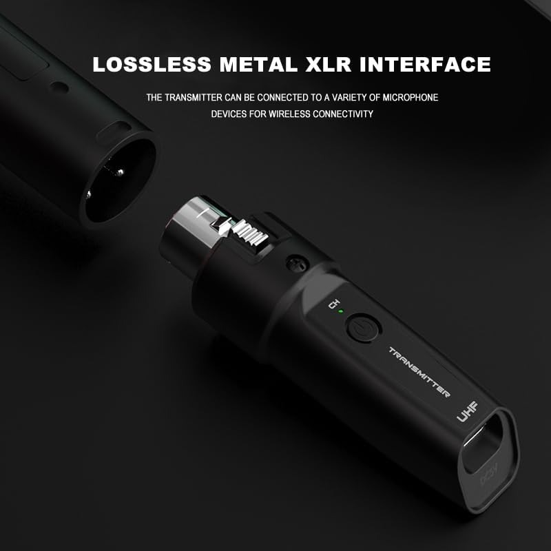 ไมโครโฟนไร้สาย 2.4G XLR ตัวรับสัญญาณอะแดปเตอร์ไมโครโฟนไร้สายแบบชาร์จไฟได้สําหรับเครื่องผสมเสียงไดนามิกไมค์ - รูปที่ 5