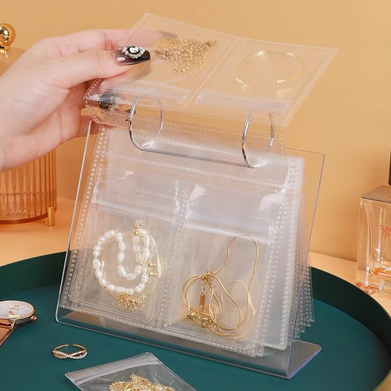 Anti Oxidation Jewellery Organizer กล่องเครื่องประดับกระเป๋า Desktop Display ต่างหูสร้อยคอ Jewellery Storage ต่างหูกันฝุ่นขนาดใหญ่ความจุโปร่งใส Jewellery กล่องเก็บ