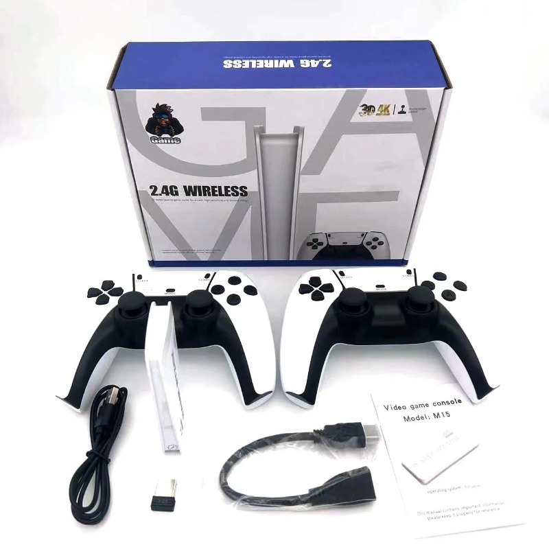Hot M15 4K HD เกมคอนโซล P5 2.4G คอนโทรลเลอร์ไร้สาย 20 + จําลอง GB2 DDR3 256MB 128G 40000Games Retro 