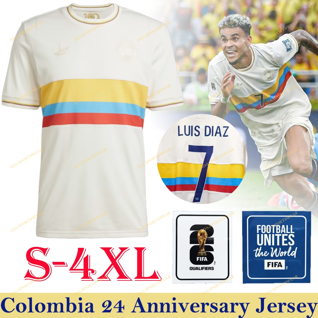 Fans/S-4XLColombia 24 Anniversary The 100th year Jersey Football Jersey Man Fans