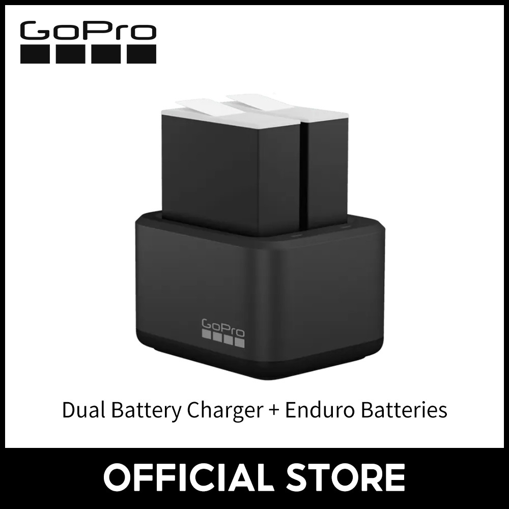 GoPro  Dual Battery Charger + 2 Enduro Batteries Super Batteries (For Hero12/11/10/9 Black), simulta