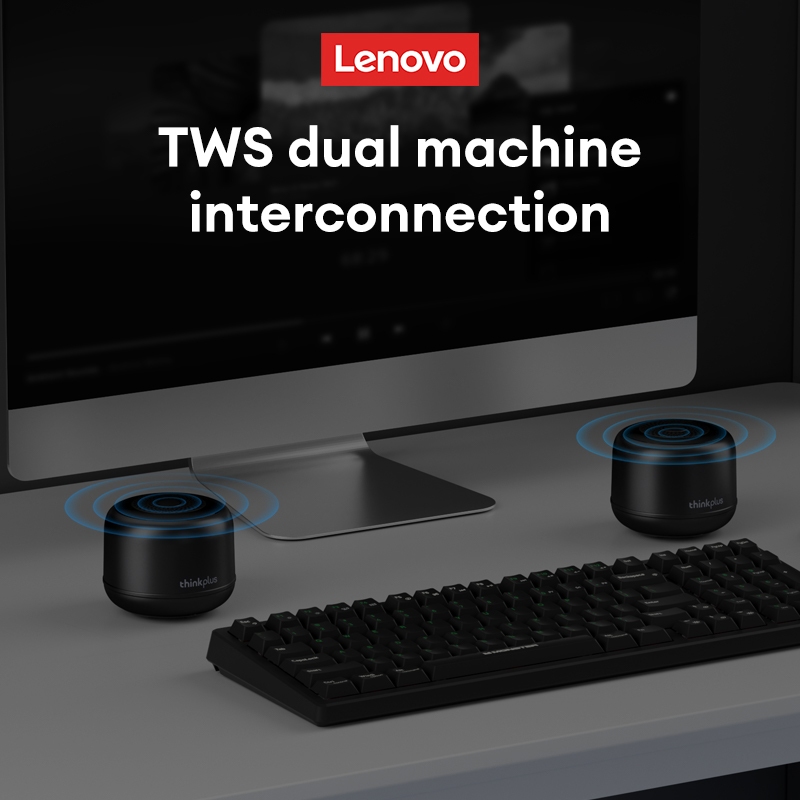 Lenovo K14 ลําโพงบลูทูธเบสหนักแน่นคุณภาพเสียงรอบทิศทางแบบพาโนรามา TWS จับคู่อายุการใช้งานแบตเตอรี่ยาวนาน HD