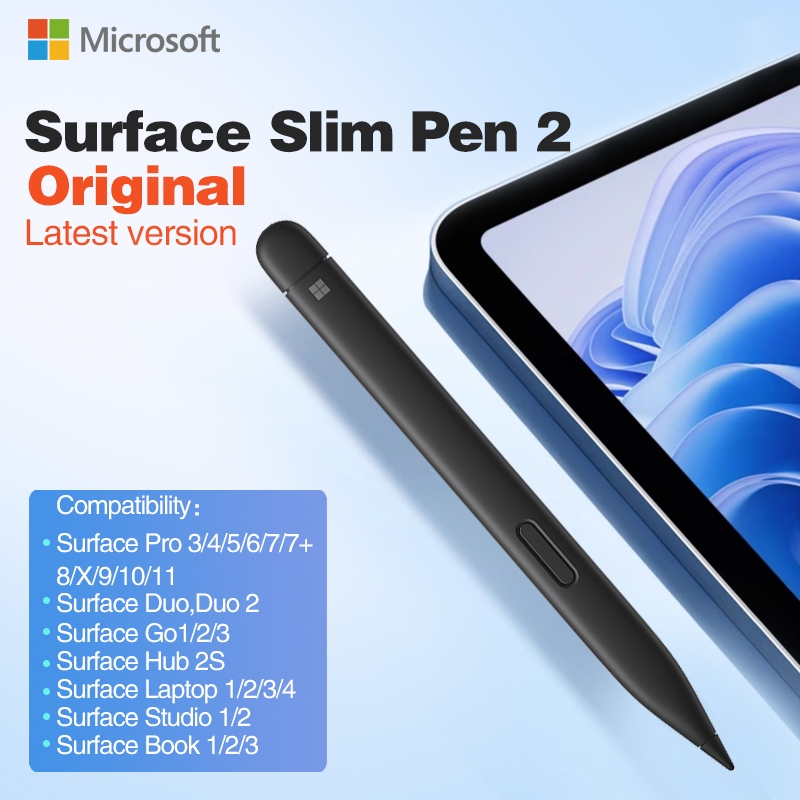 Microsoft Surface Slim Pen 2 รองรับ Pro 3/4/5/6/7/7+/8/X/9/10/11/12, Go1/2/3, แล็ปท็อป 1/2/3/4, Book 1/2/3, Studio 1/2, Duo1/2