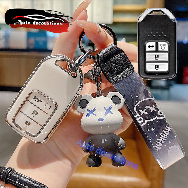 กล่องกุญแจรถสําหรับ Honda, กล่องกุญแจ Honda 4 ปุ่ม, Honda civic crv hrv city ฝาครอบกุญแจ, กล่องพวงกุญแจ Honda