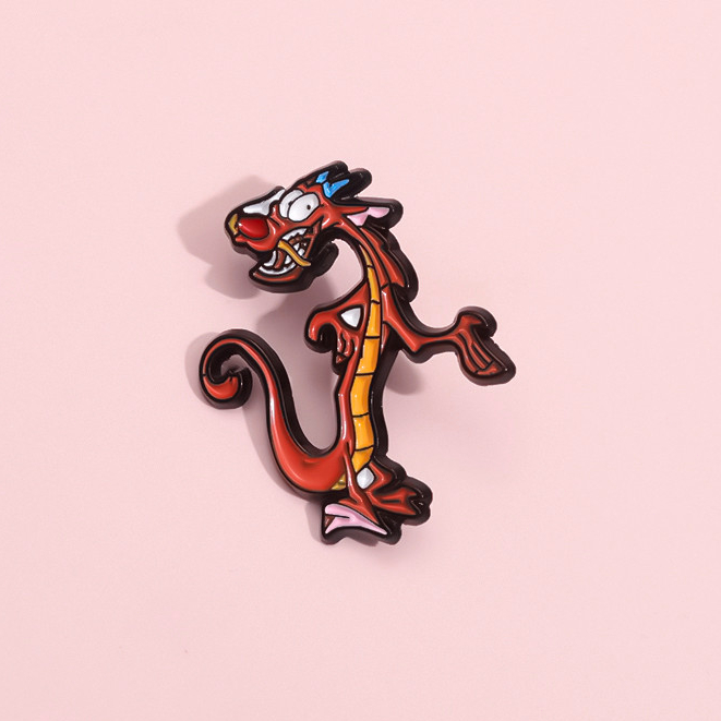 น่ารักการ์ตูนมังกร Pins Cool เข็มกลัดเสื้อผ้ากระเป๋าเป้สะพายหลังป้ายปกอุปกรณ์เสริมของขวัญสําหรับเพื่อน