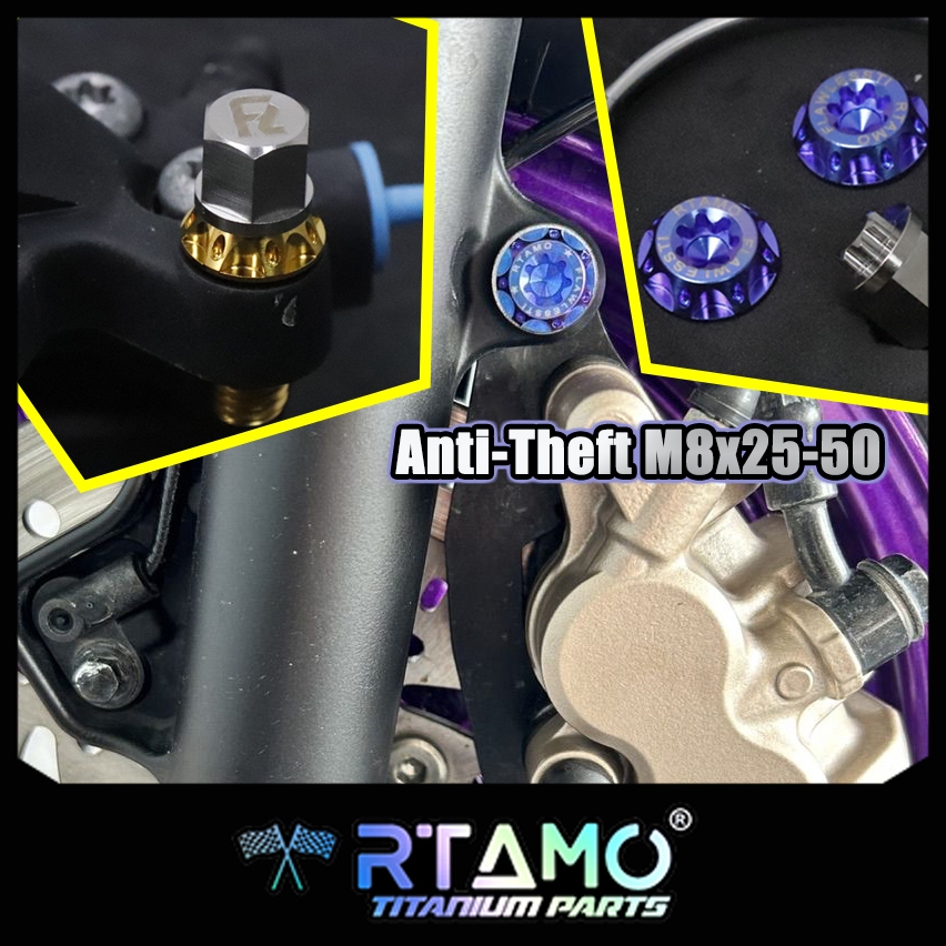 RTAMO น๊อตกันขโมย M8x20-50L Unit Price โช๊คหลัง สำหรับ Forza Xmax หูส้อมล่าง 2 หู