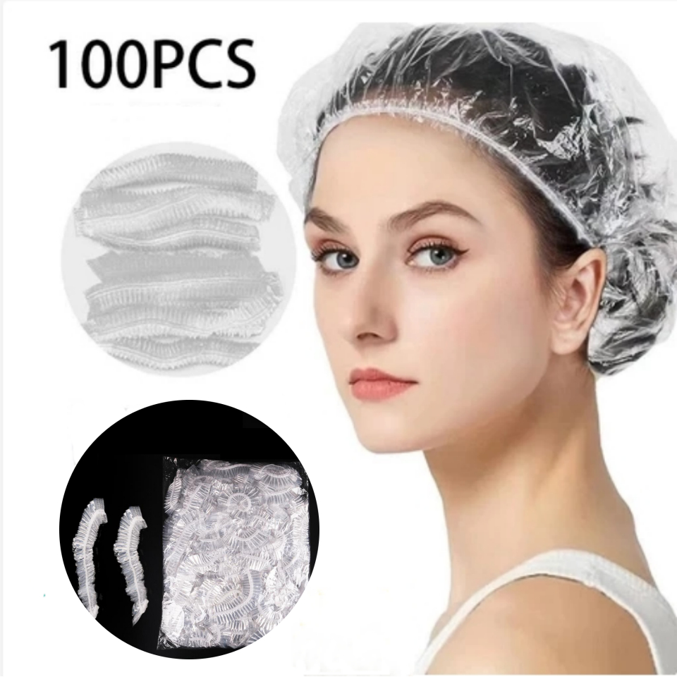 Egn 100 ชิ้นทิ้ง One-off โรงแรม Home Shower ผมหมวกใสหมวกยืดหยุ่น N