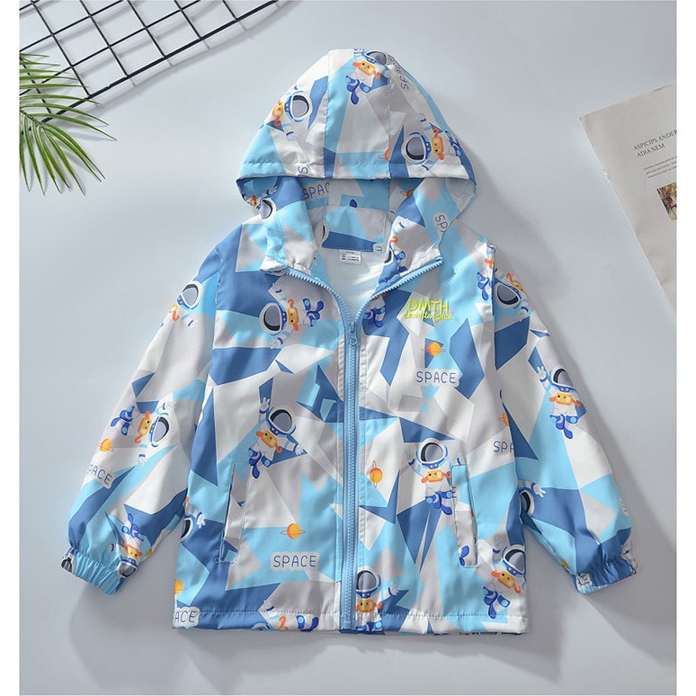 เสื้อแจ็คเก็ตแบบบางหลวมสบาย ๆ สําหรับเด็กผู้ชาย