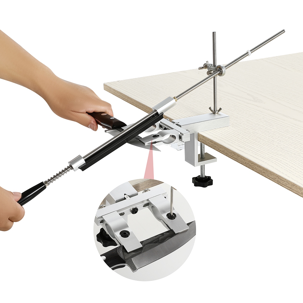 เครื่องเหลามุมคงที่เครื่องเหลาอลูมิเนียมอัลลอยด์พลิก 360 องศาพร้อมหินลับมีด 4 ชิ้น