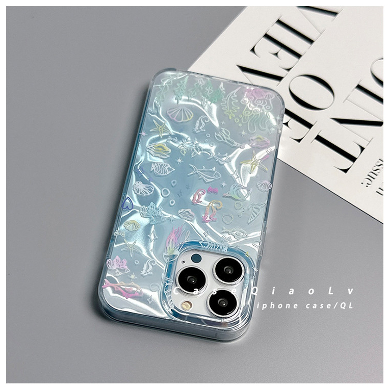 Huiwanju fpr iphone 13 เคสโทรศัพท์มือถือ iPhone15promax เคส 14 ซิลิโคนอ่อนนุ่ม 15 เคสป้องกัน 12 ใหม่ 11 รวมทุกอย่างป้องกันการตกของผู้หญิงเฉพาะกลุ่มระดับไฮเอนด์สีฟ้าทะเล