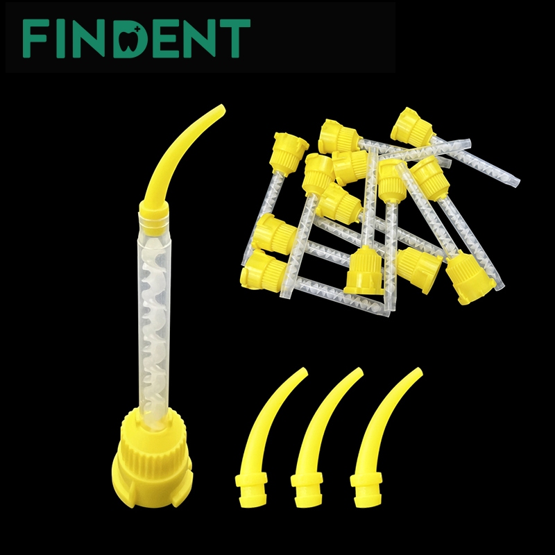 50 ชิ้น/ถุงทิ้งทันตกรรม Impression ผสมเคล็ดลับ 1:1 Intraoral Impression หัวฉีดยางซิลิโคนปืน Conveying ผสมหลอด