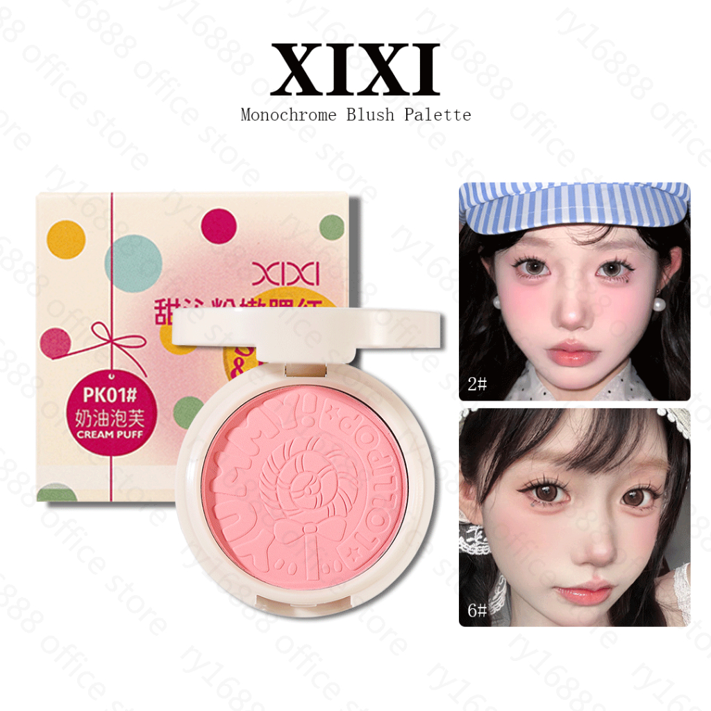 Xixi แป้งปัดแก้ม 6 สี แก้มสีชมพูด้านธรรมชาติ กันน้ํา ความอิ่มตัวต่ำยาวนาน Blusher D764