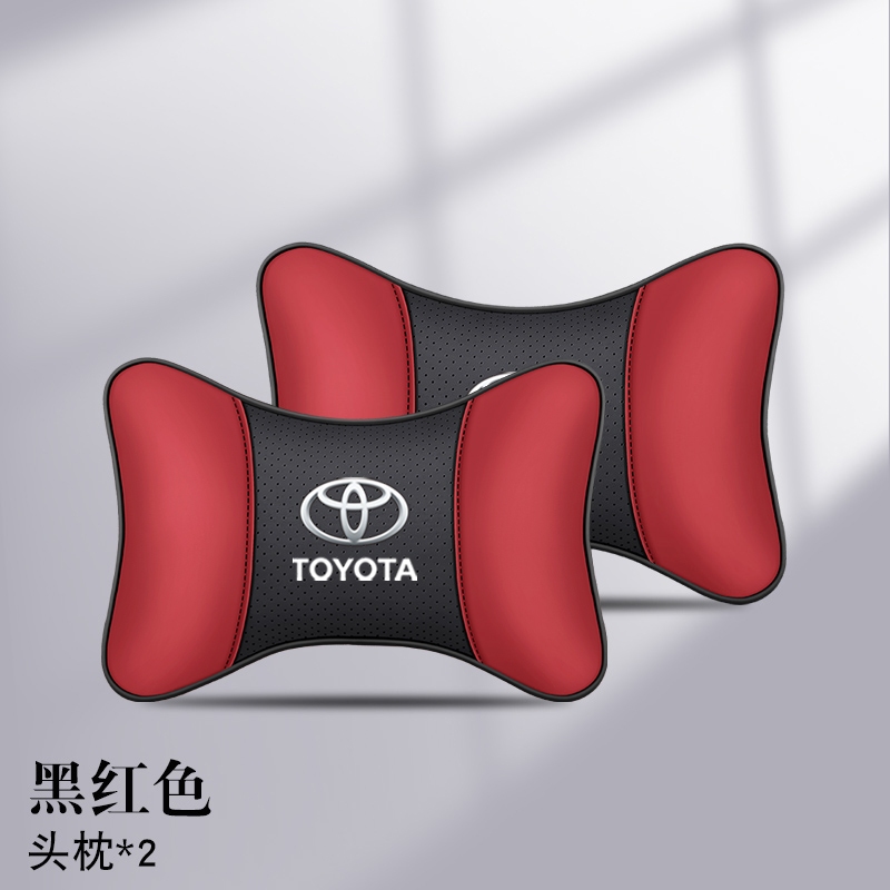 Breathable หนัง Headrest หมอนรองคอรถหัวคอหมอนสําหรับToyota Corolla CH-R Camry Rav4 Auris Prius Yalis Avensisอุปกรณ์เสริมอัตโนมัติ