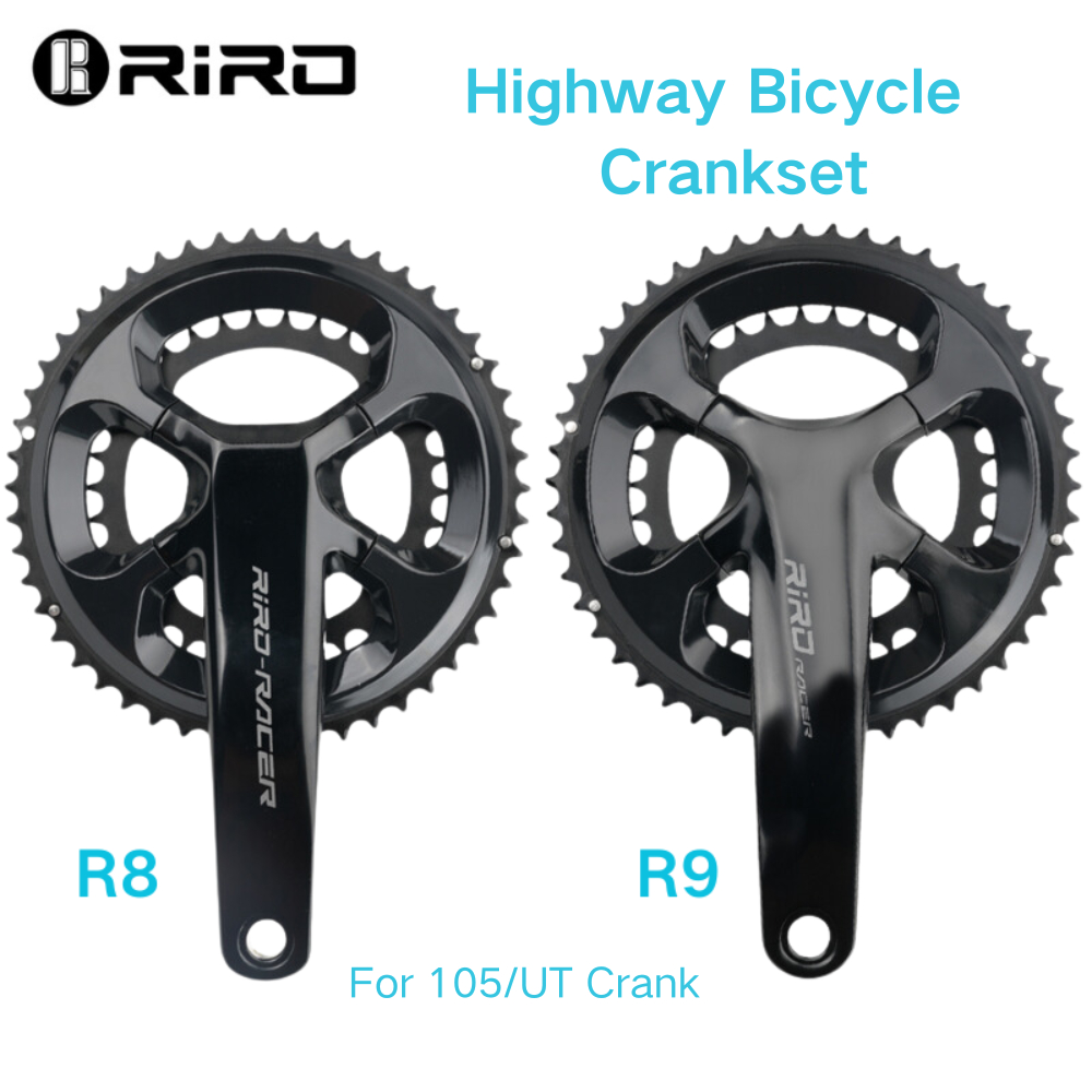 Riro R8 R9 แผนที่จักรยาน Crankset Ultralight Chainwheel 170 มม.50-34T Chainrings Sprockets Hollow แบบบูรณาการจักรยาน Crankset พร้อม BB