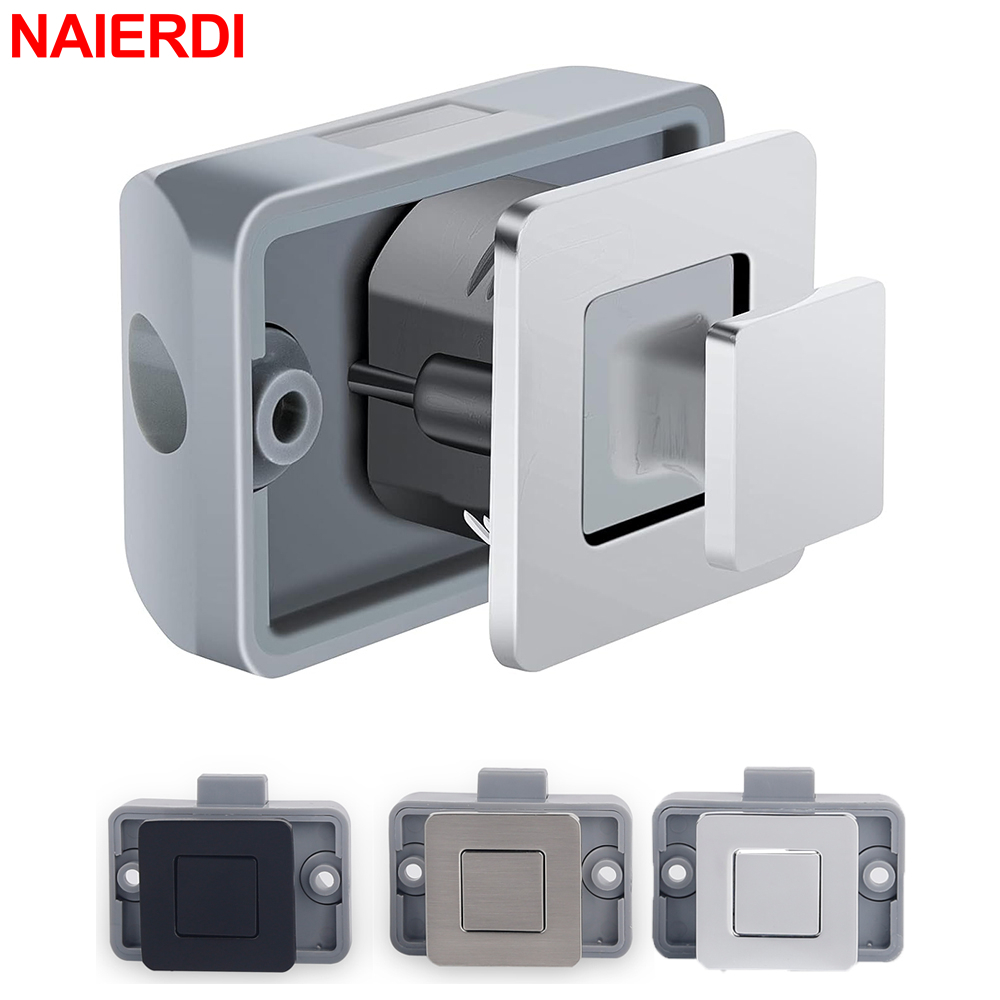 Naierdi Keyless RV Push Cabinet Locks Camper รถ Push Lock Caravan เรือมอเตอร์บ้านตู้ลิ้นชักล็อคฮาร์ดแวร์เฟอร์นิเจอร์