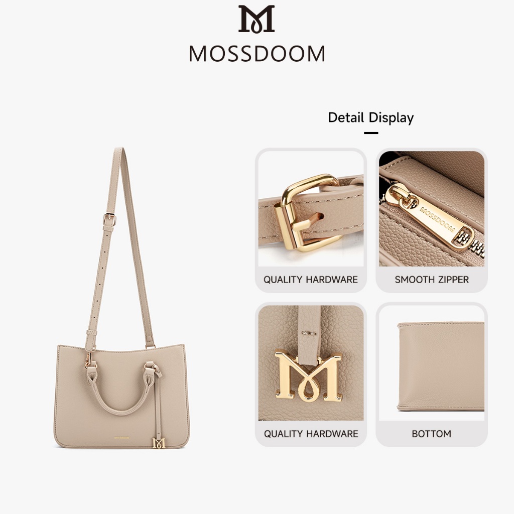 MOSSDOOM Naomi Bag กระเป๋าแฟชั่ั่นผู้หญิงเรียบหรูดูแพง มีสายสะพายข้างไปพร้อมกับจี้ห้อยสีทอง