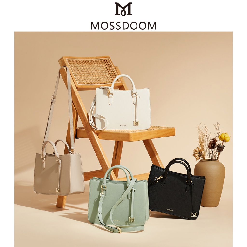 MOSSDOOM Naomi Bag กระเป๋าแฟชั่ั่นผู้หญิงเรียบหรูดูแพง มีสายสะพายข้างไปพร้อมกับจี้ห้อยสีทอง