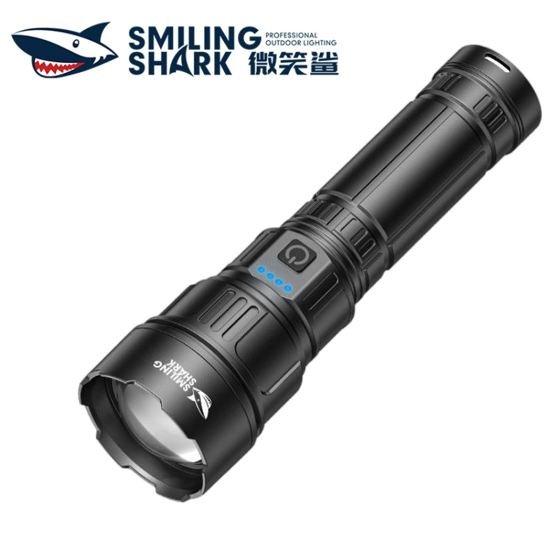 Smiling Shark SD7170 ไฟฉาย LED M80 Super Bright 8000LM 3 โหมด Type-c ชาร์จไฟฉายกันน้ํา Super ทนทานกลางแจ้งทํางานตกปลา
