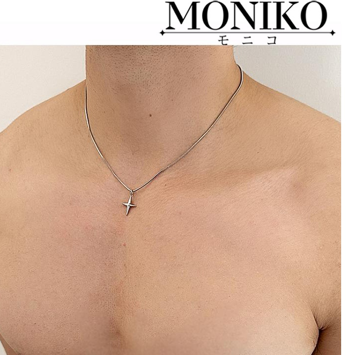 MONIKO สร้อยคอเหล็กไทเทเนียมครอส ห่วงโซ่กระดูกไหปลาร้า ใช้ได้ทั้งชายและหญิง
