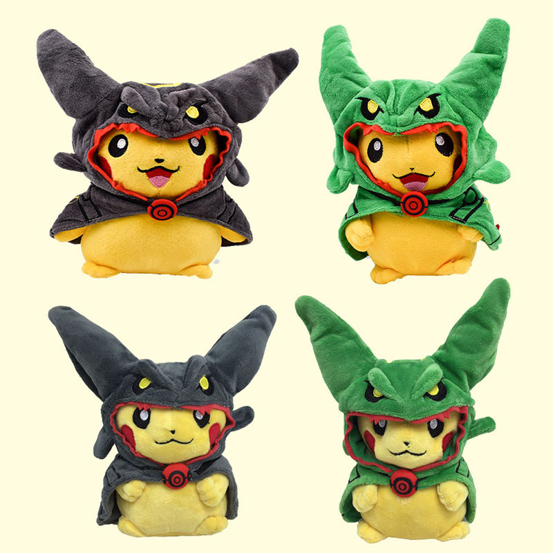 23 ซม.Pokemon Pikachu Groudon Kyogre คอสเพลย์เงา Rayquaza เครื่องแต่งกายตุ๊กตานุ่มตุ๊กตาของเล่น