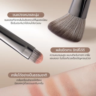 FelinWel ชุดแปรงแต่งหน้า 7ชิ้น ขนนุ่มสังเคราะห์พรีเมียม พร้อมกระเป๋าพกพา | Pro Makeup Brush Set 7pcs