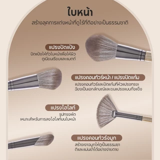 FelinWel ชุดแปรงแต่งหน้า 7ชิ้น ขนนุ่มสังเคราะห์พรีเมียม พร้อมกระเป๋าพกพา | Pro Makeup Brush Set 7pcs