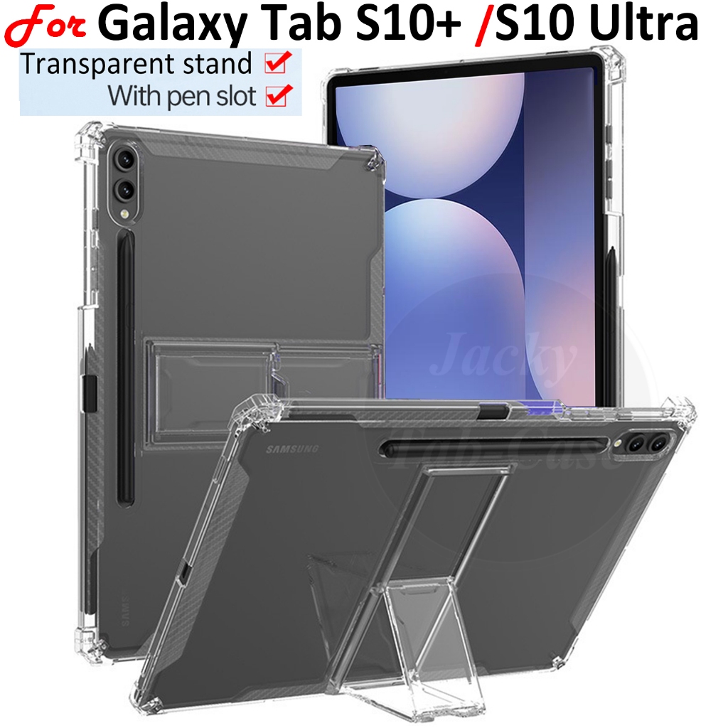 SAMSUNG สําหรับsamsung Galaxy Tab S10 + Plus 12.4 นิ้วTabS10 Ultra 14.6 "แท็บเล็ตSM-X820 X826 WiFi 5G X920 X926 กรณีS7 S8 S9 FE 10.9 11 หนาซิลิโคนกันกระแทกTPU Cover & ปากกาสล็อต