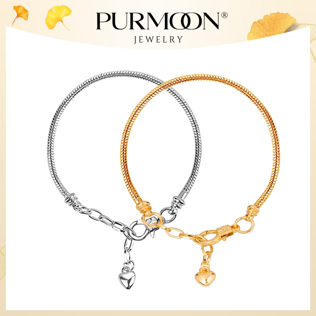 Purmoon สร้อยข้อมือผู้หญิงผู้ชาย DIY แฟชั่น Lucky Charms งูกระดูกสําหรับชายสร้อยข้อมือของขวัญวันเกิดทุกวัน C189 C190