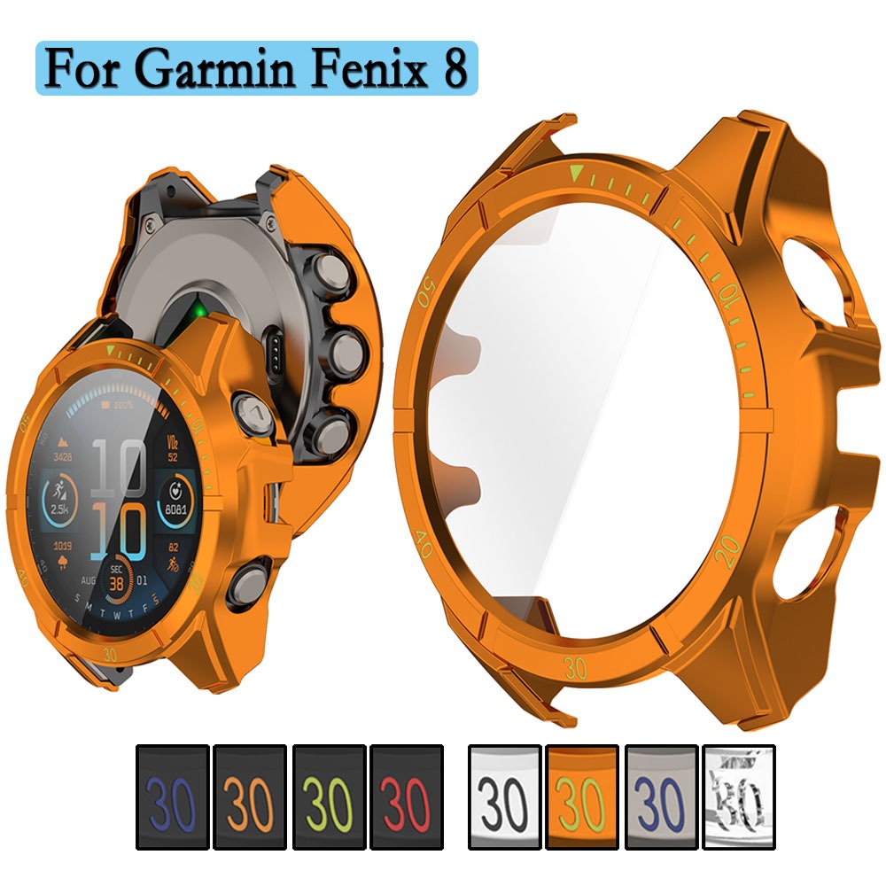 กรณีสําหรับ Garmin Fenix 8 43/47/51 มม.นาฬิกาตกแต่ง Scale สําหรับ Garmin Fenix 8 นาฬิกา Shell Protec