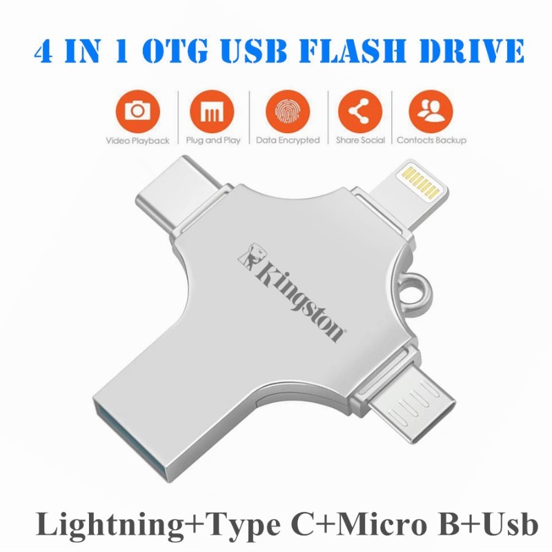 4 in 1 2TB Otg แฟลชไดรฟ์ Usb 1TB Otg Pendrive ประเภท C Usb Stick 512GB Memory Stick สําหรับ iPhone Pendrive Storage