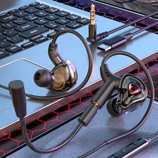 Sprise G59 เบสหูฟังแบบมีสายสําหรับเล่นเกมพร้อมไมโครโฟนคู่เสียงรบกวน Cancel HiFi PC ชุดหูฟังเดสก์ท็อปหูฟัง Universal 3.5 มม./TypeC