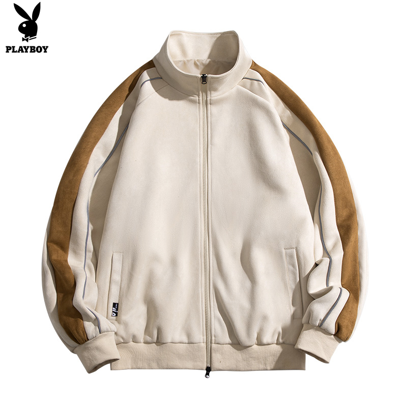 PLAYBOY Suede Jacket Men's Spring and Autumn Couple Men's Baseball Jacket
