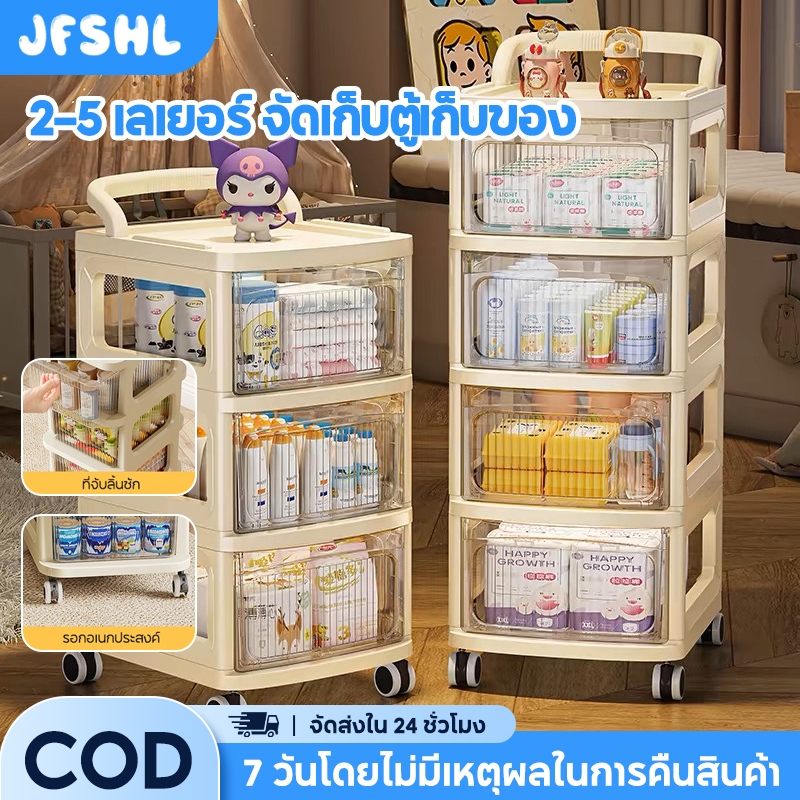 ตู้ชั้นเก็บของ กล่องเก็บของ ตู้อเนกประสงค์ มีล้อเลื่อน ตู้จัดระเบียบของ 3/4/5ชั้น ตู้เก็บของ ลิ้นชักขนาดใหญ่ วางซ้อนได้สูง ตู้เก็บของ