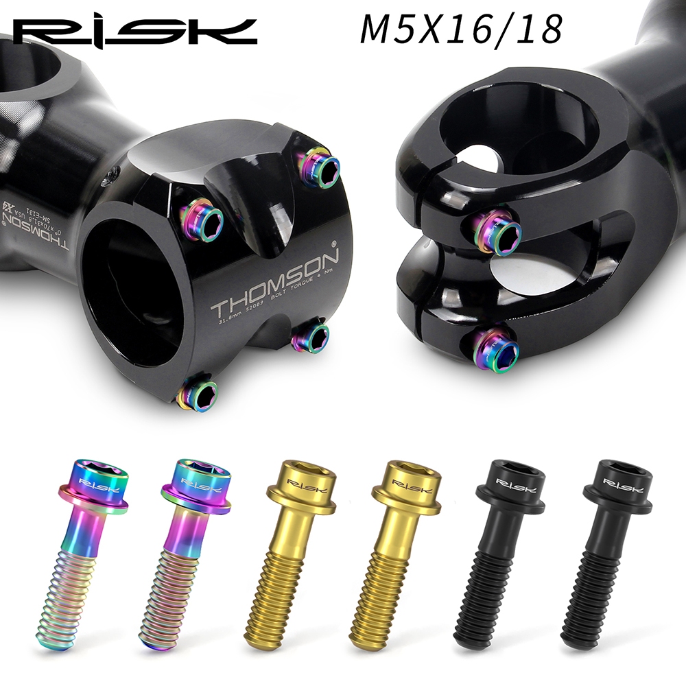 Risk M5x16 สกรูสเต็มแฮนด์บาร์ ไทเทเนียมอัลลอย 18 มม. สําหรับจักรยานเสือภูเขา