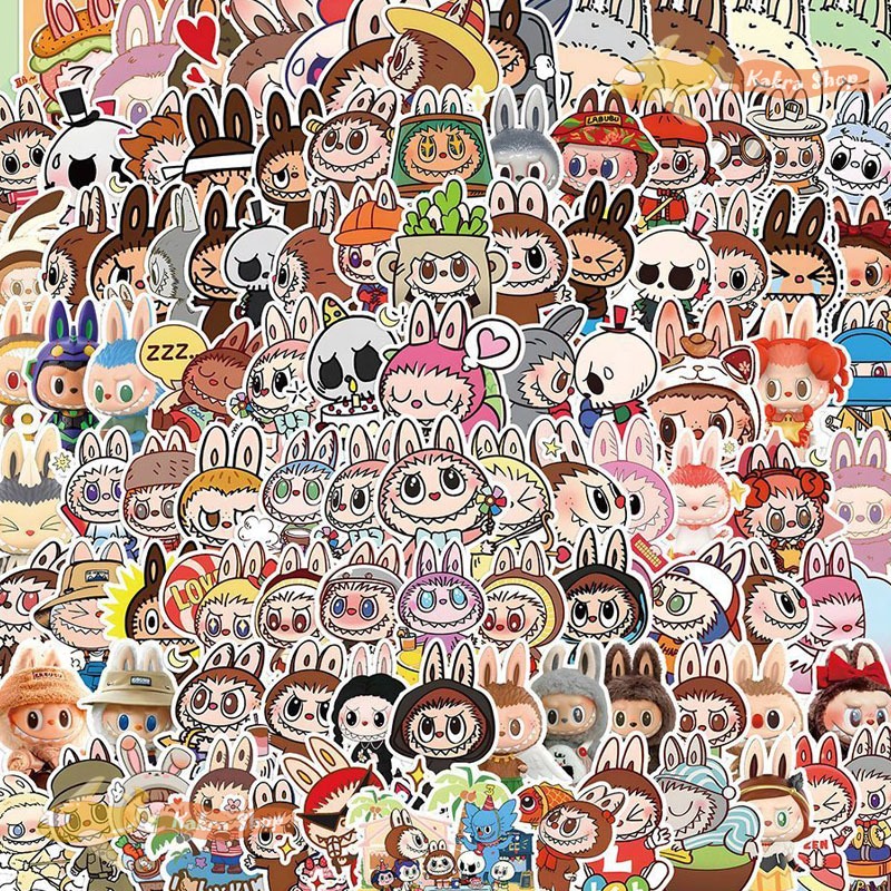 180ชิ้น สติ๊กเกอร์ Labubu Sticker Popmart การ์ตูน สัตว์ประหลาด สติ๊กเกอร์ DIY กรณีโทรศัพท์มือถือ ถ้วยน้ำสำหรับเด็ก สติ๊กเกอร์ตกแต่ง