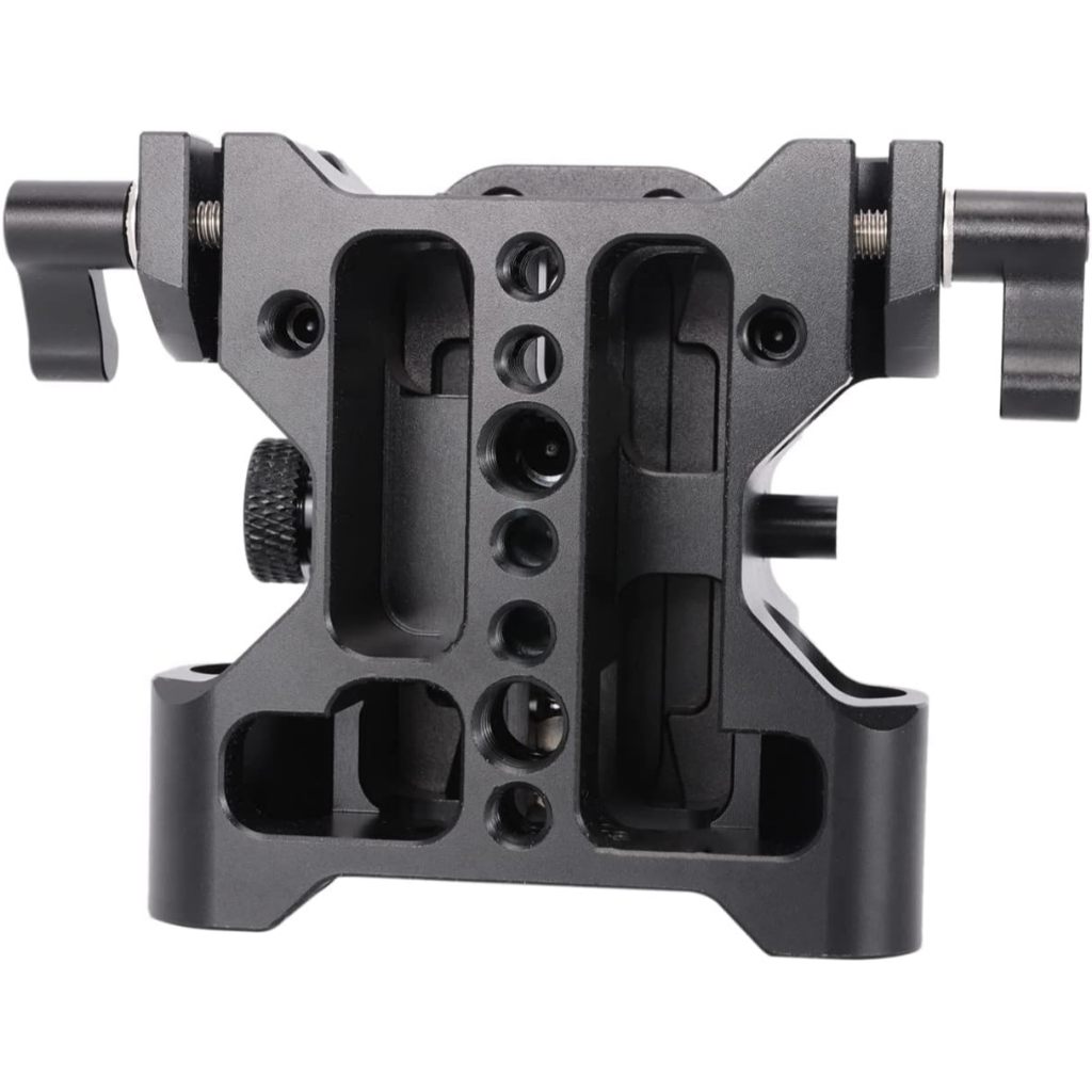 NICEYRIG 15mm Rod Rail Baseplate Quick Release for Arca-Swiss Standard, 2-in-1 DSLR Camera Base Plate Applicable for Tripod, Shoulder Rig, Follow Focus, Matte Box - 545